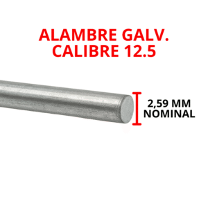 Alambre galvanizado Calibres 12.5 KG / Kg =  30mL