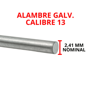 Alambre galvanizado Calibres 13 KG / 1Kg =  28mL
