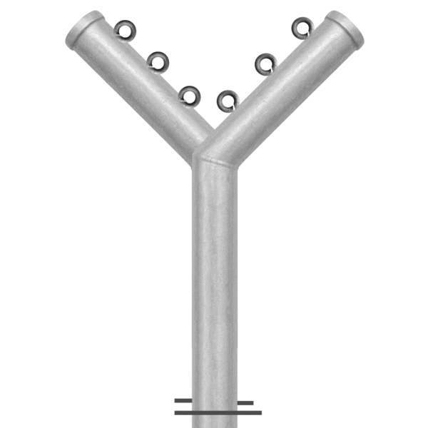POSTE DOBLE GANSO CALIBRE 18 DE 2" X 2,5MTS (PARA MALLA DE 1 METRO DE ALTO)