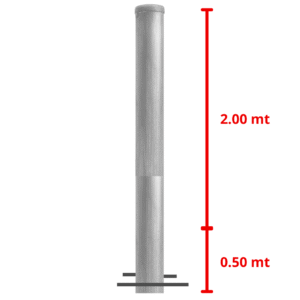 POSTE SENCILLO CALIBRE 18 DE 1 1/2" X 2,5MTS (PARA MALLA DE 2 METRO DE ALTO)